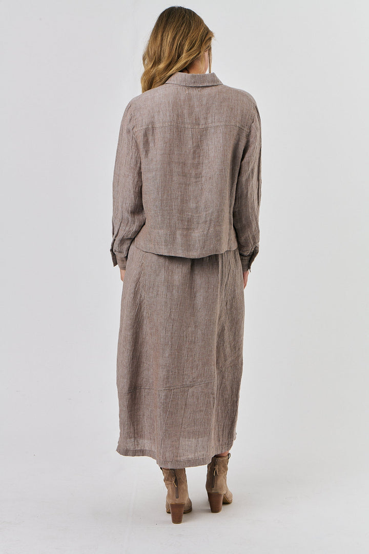 Stella Linen Crop Jacket - Truffle - OJ50 - Pizazz BoutiqueNaturals By O & J