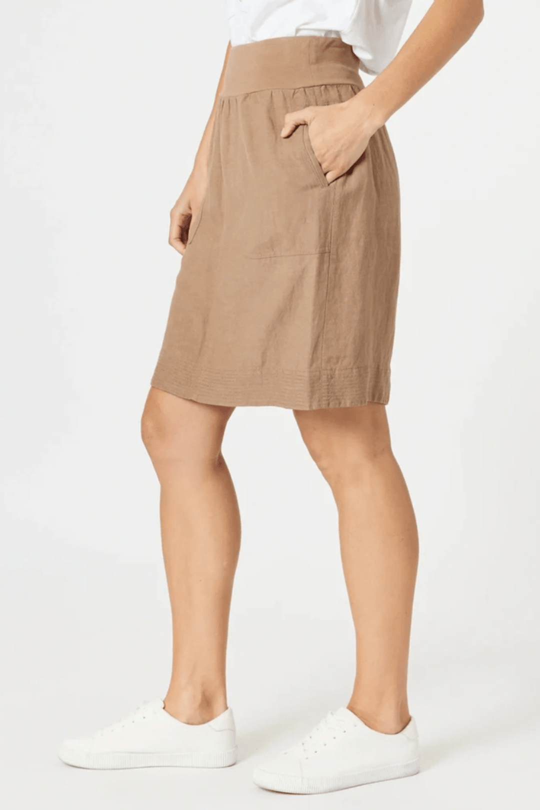 Stitch Hem Skirt - Nutmeg - GS33 - Pizazz BoutiqueGordon smith