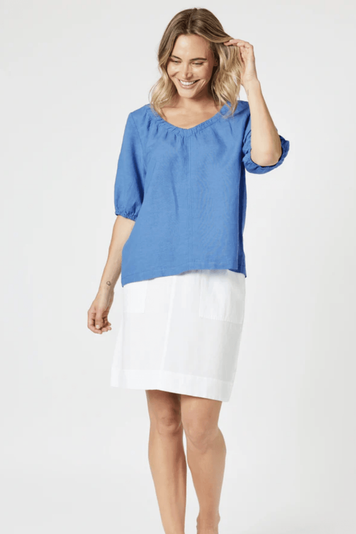 Stitch Hem Skirt - White - GS33 - Pizazz BoutiqueGordon smith
