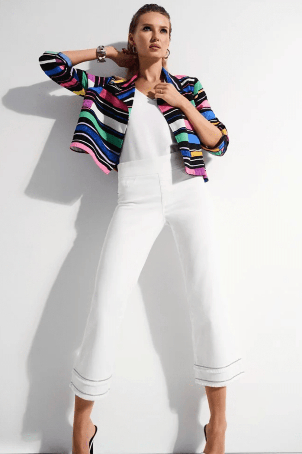 Straight Crop Pull - On Jeans - White - JR47 - Pizazz BoutiqueJoseph Ribkoff
