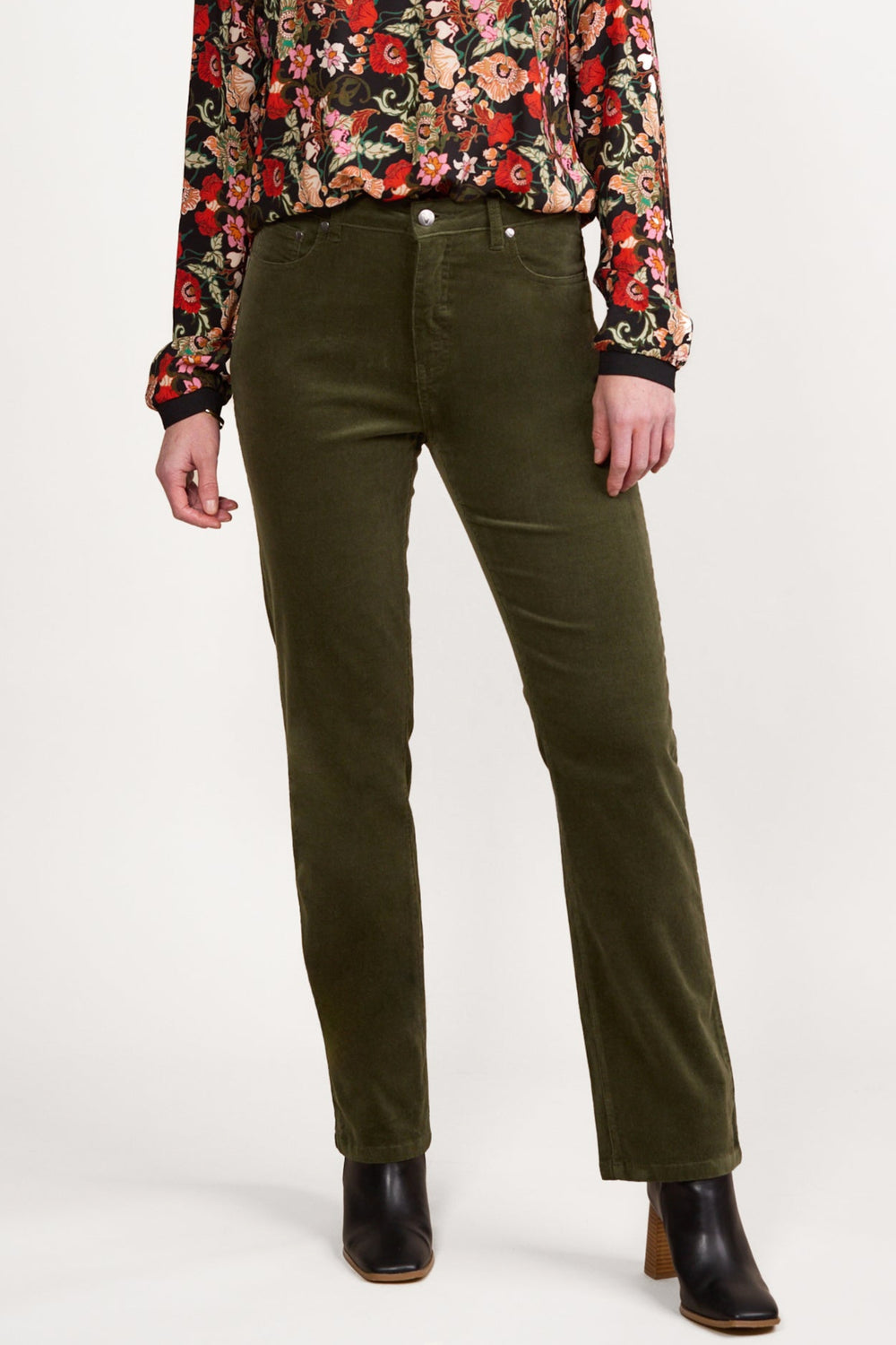 Straight Leg Cord Pant - Deep Sage - VA13 - Pizazz BoutiqueVassalli
