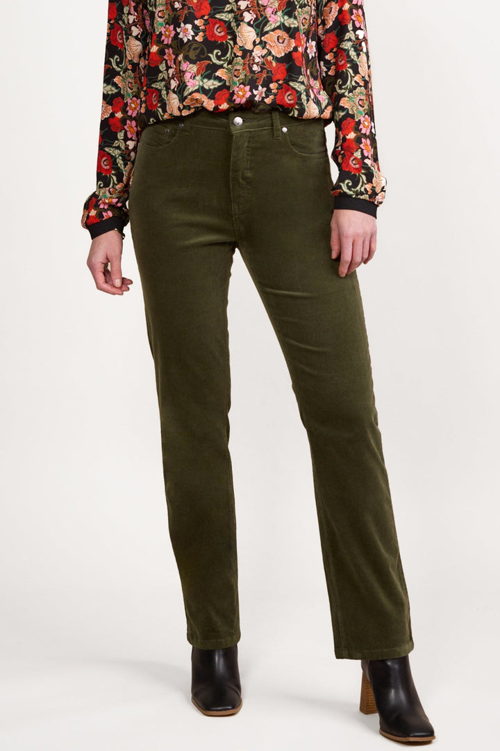 Straight Leg Cord Pant - Deep Sage - VA13 - Pizazz BoutiqueVassalli