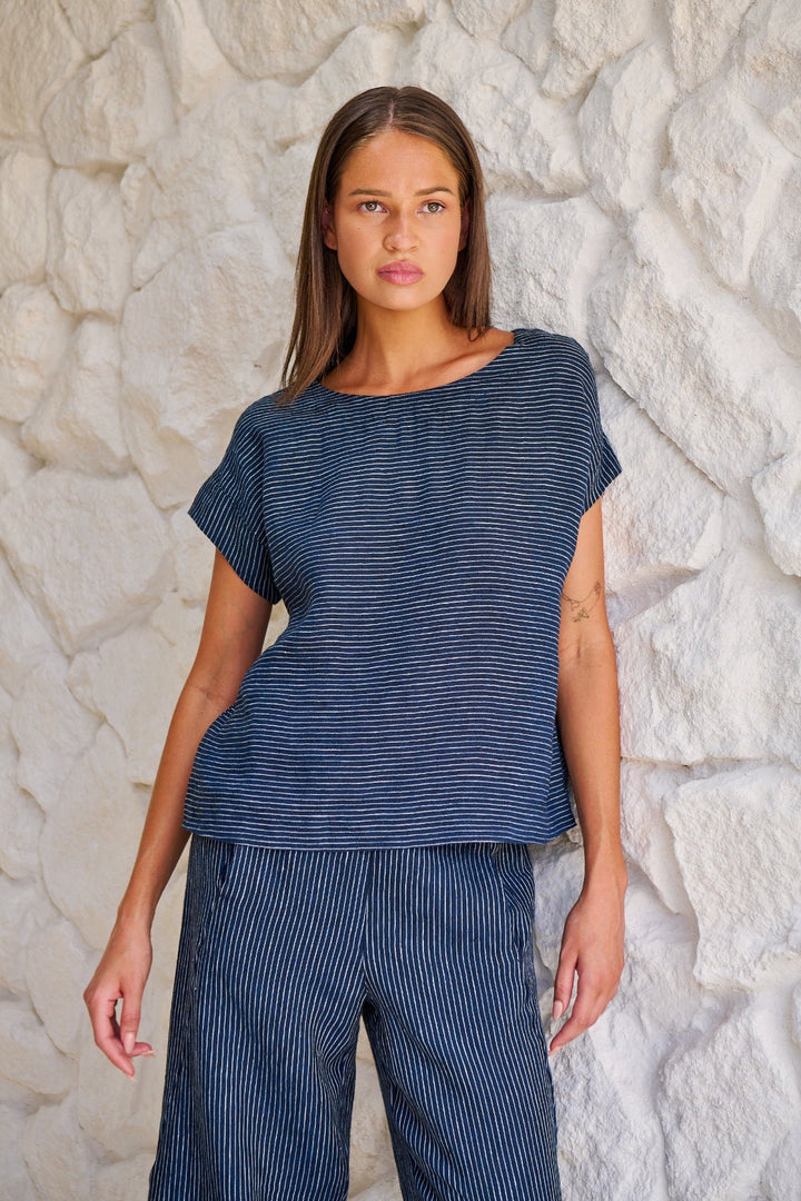 Streamlined Linen Top - Pizazz BoutiqueNaturals By O & J