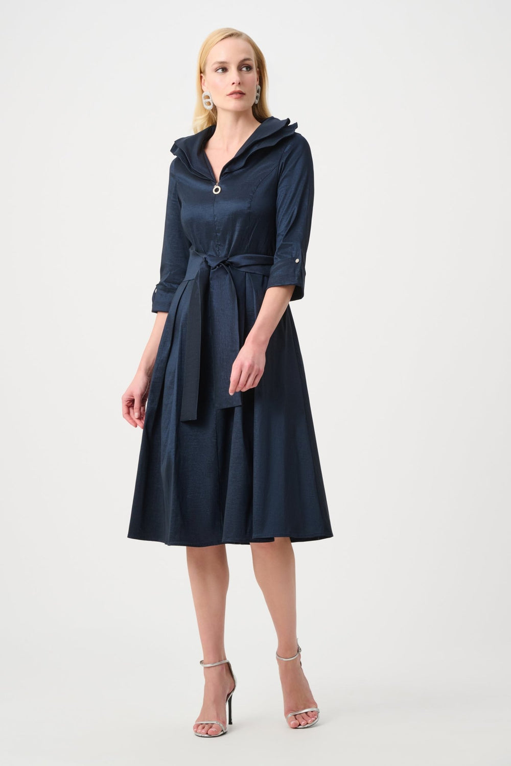 Stretch Taffeta Dress - Navy - JR16 - Pizazz BoutiqueJoseph Ribkoff