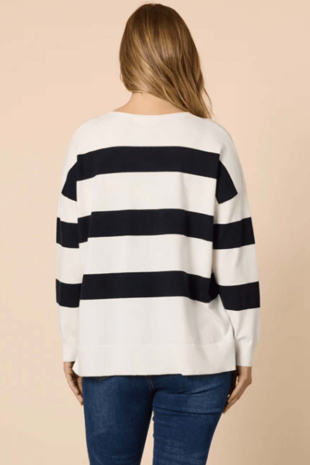 Striped Knit - Navy/Ivory - TZ40 - Pizazz BoutiqueThreadz
