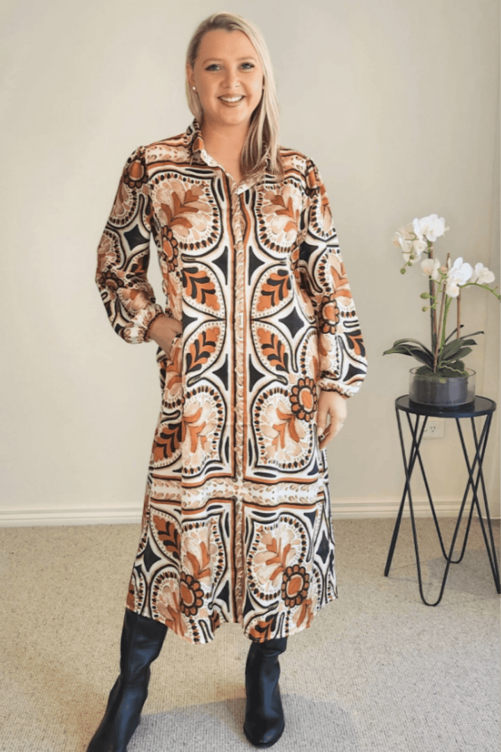 Studio Dress - Chocolate - TZ24 - Pizazz BoutiqueThreadz
