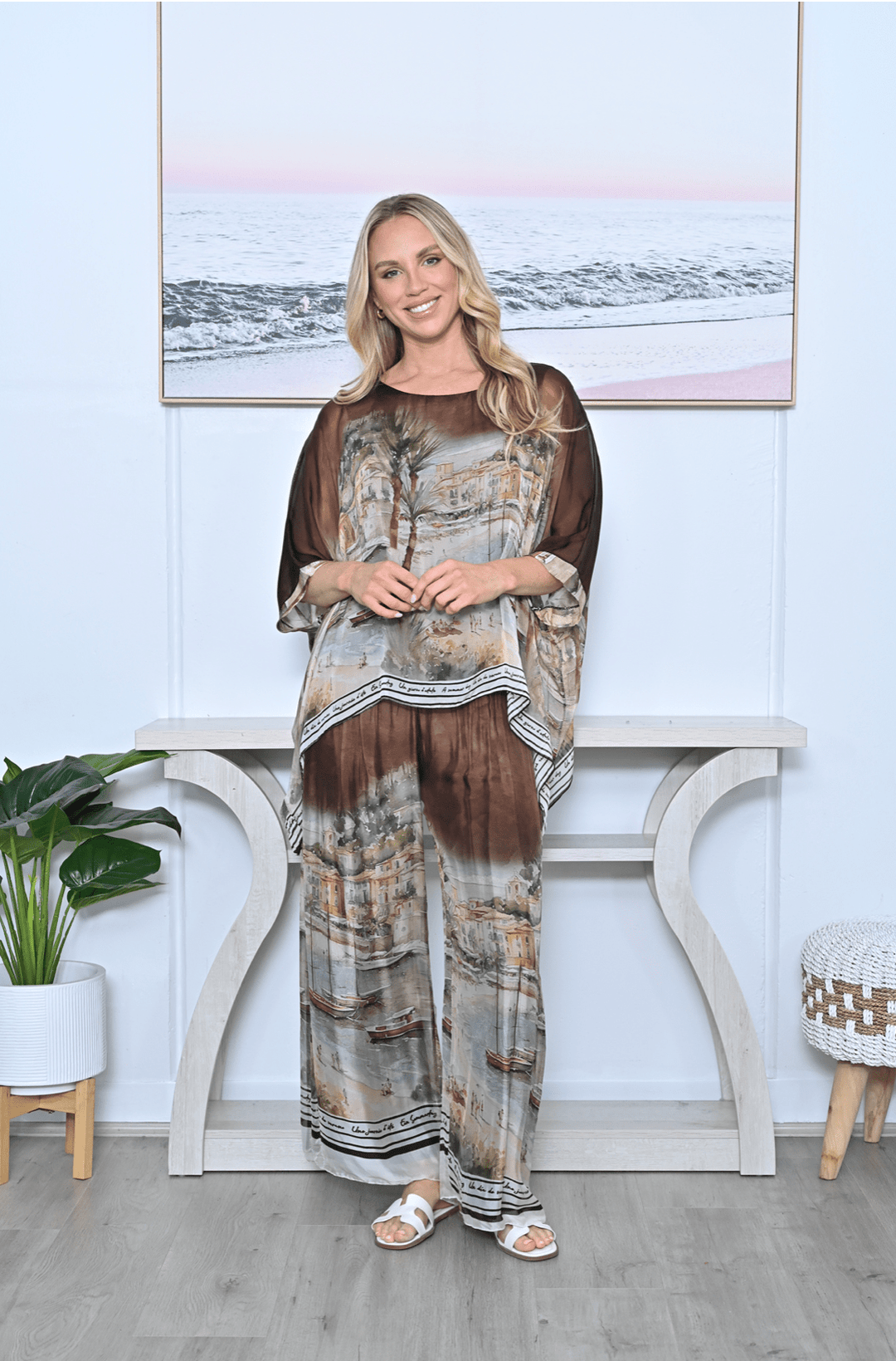 Summer Night's Pant - Chocolate - CC19 - Pizazz BoutiqueCali & Co