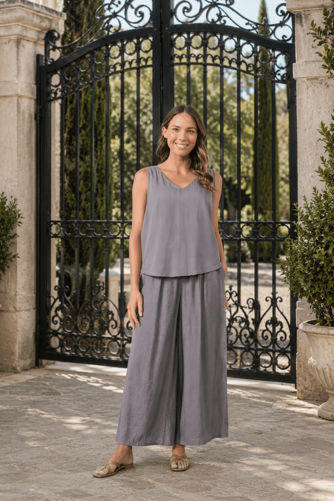 Swing Tank Top - Grey - CJ8 - Pizazz BoutiqueCaju
