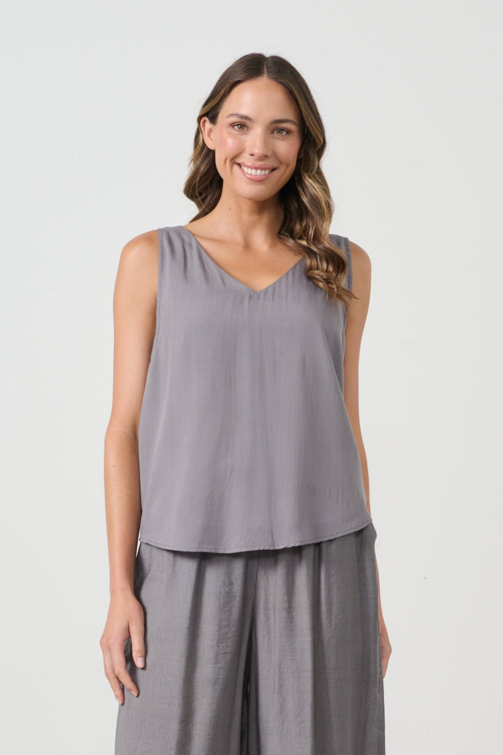 Swing Tank Top - Grey - CJ8 - Pizazz BoutiqueCaju
