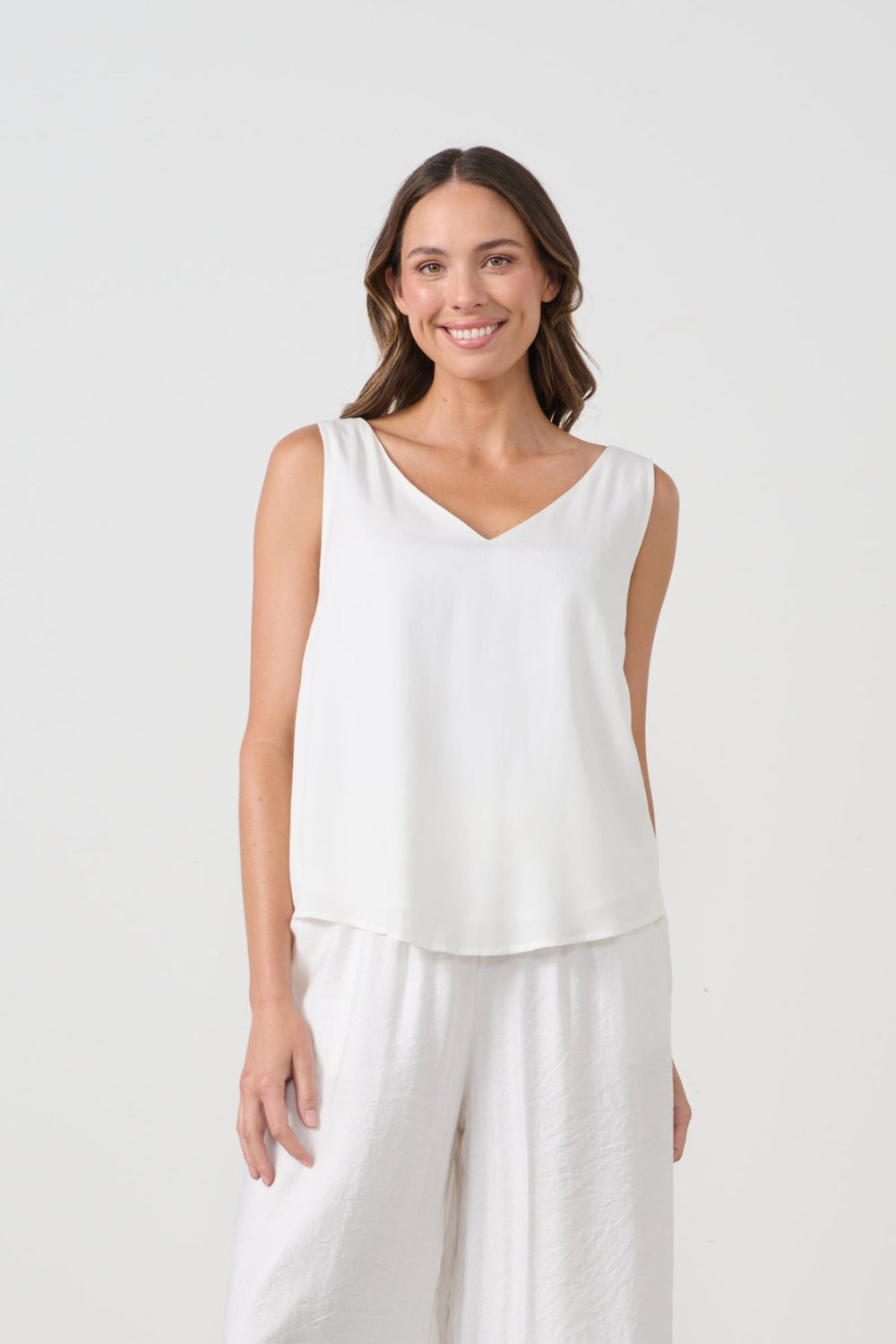 Swing Tank Top - White - CJ8 - Pizazz BoutiqueCaju