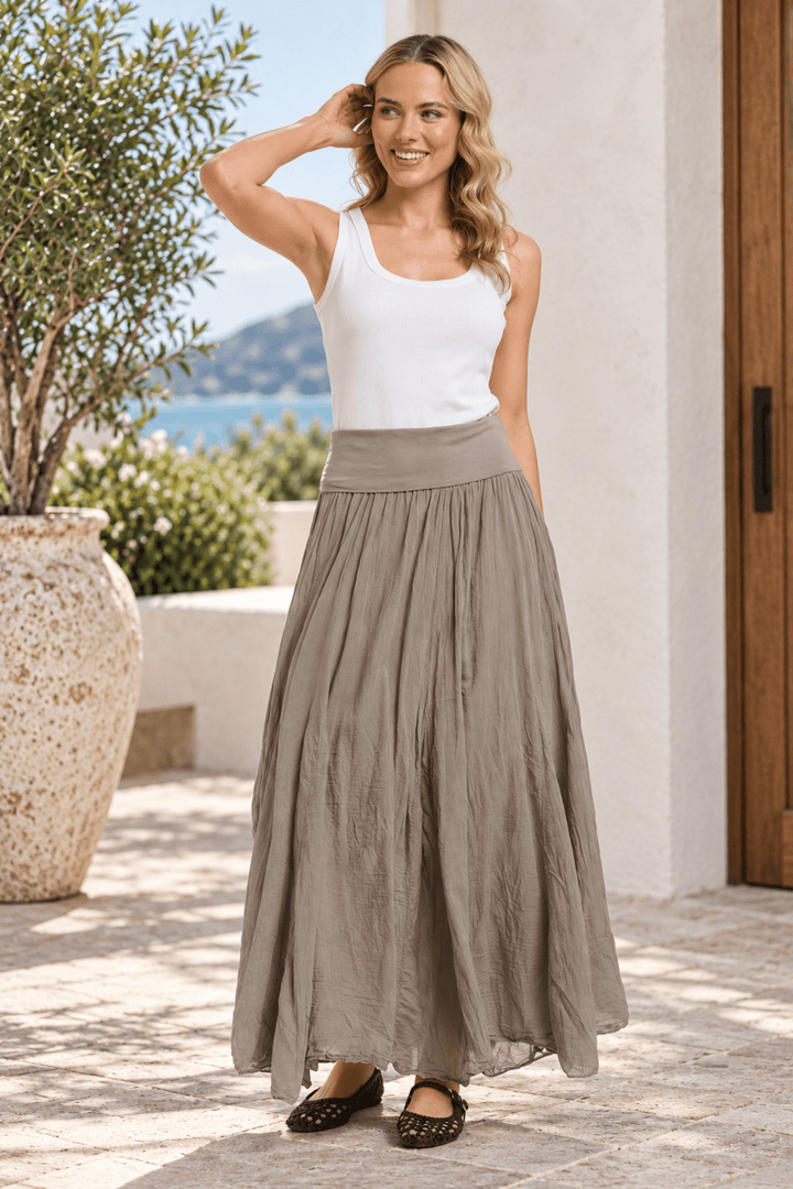 Talia Maxi Skirt - Taupe - UL1 - Pizazz BoutiqueUrban Luxury