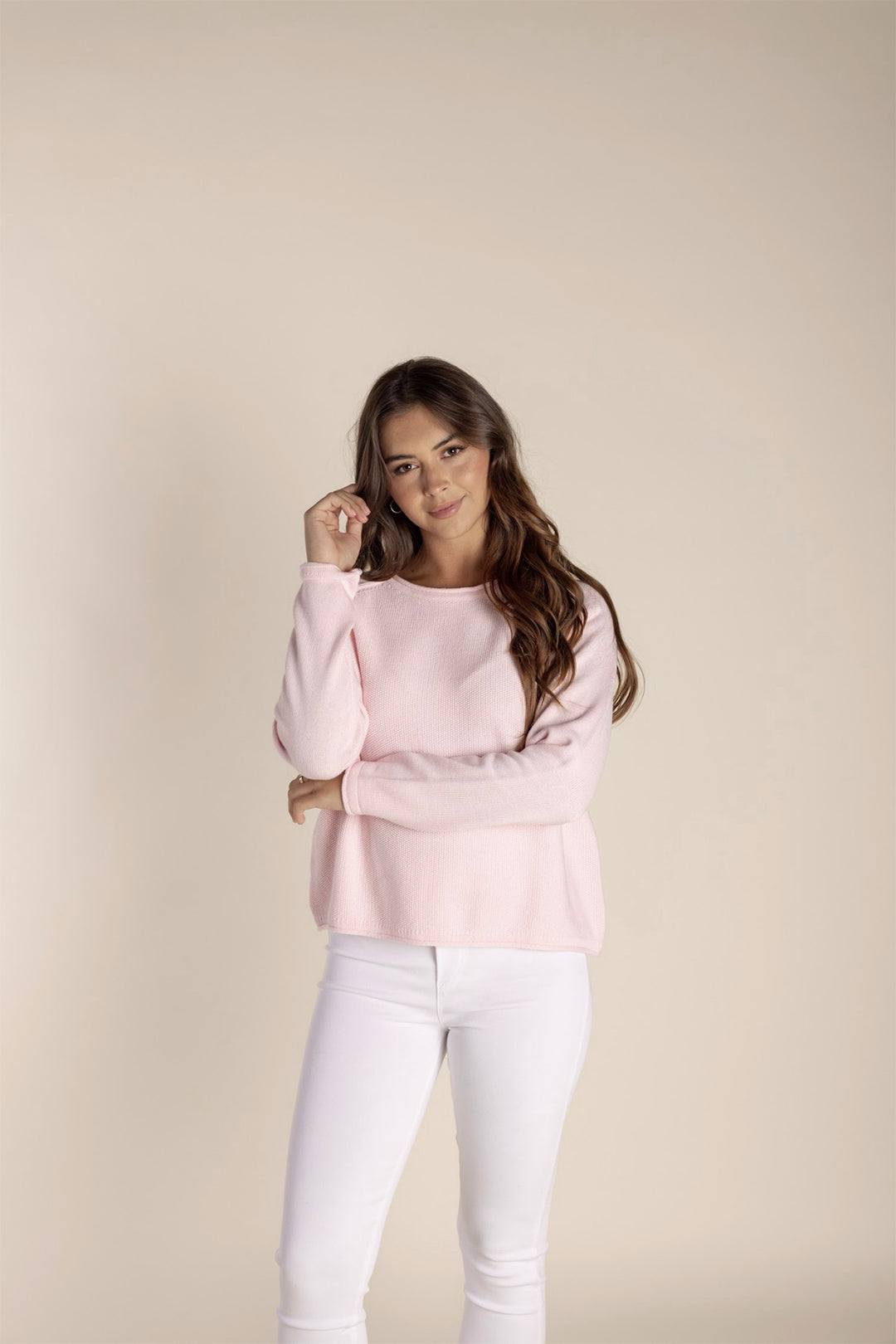 Cropped Crew Neck - Pale Pink - TT2