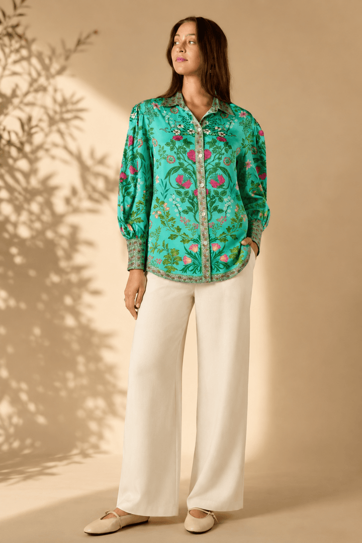 Tatiana Shirt - Green - RY19 - Pizazz BoutiqueRubyyaya
