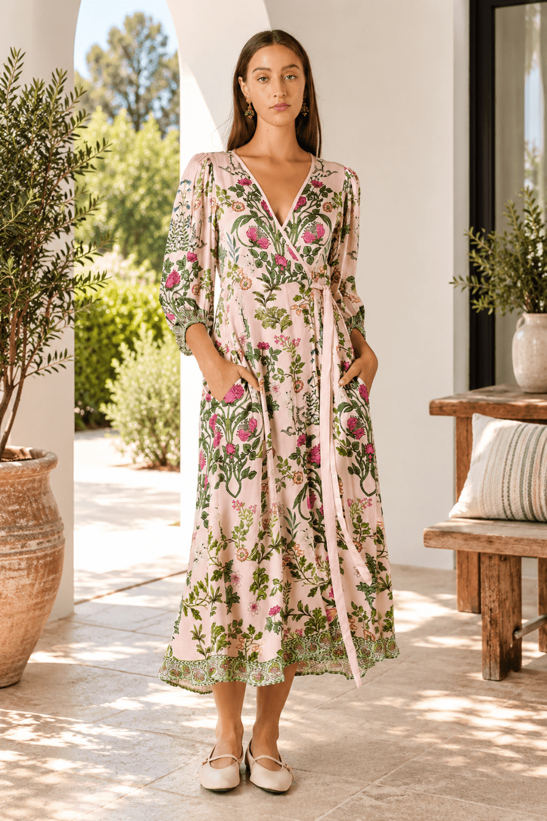Tatiana Wrap Dress - Pink - RY26 - Pizazz BoutiqueRubyyaya