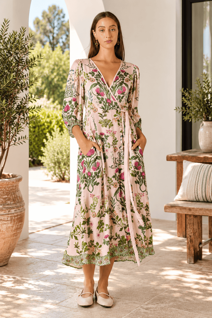 Tatiana Wrap Dress - Pink - RY26 - Pizazz BoutiqueRubyyaya