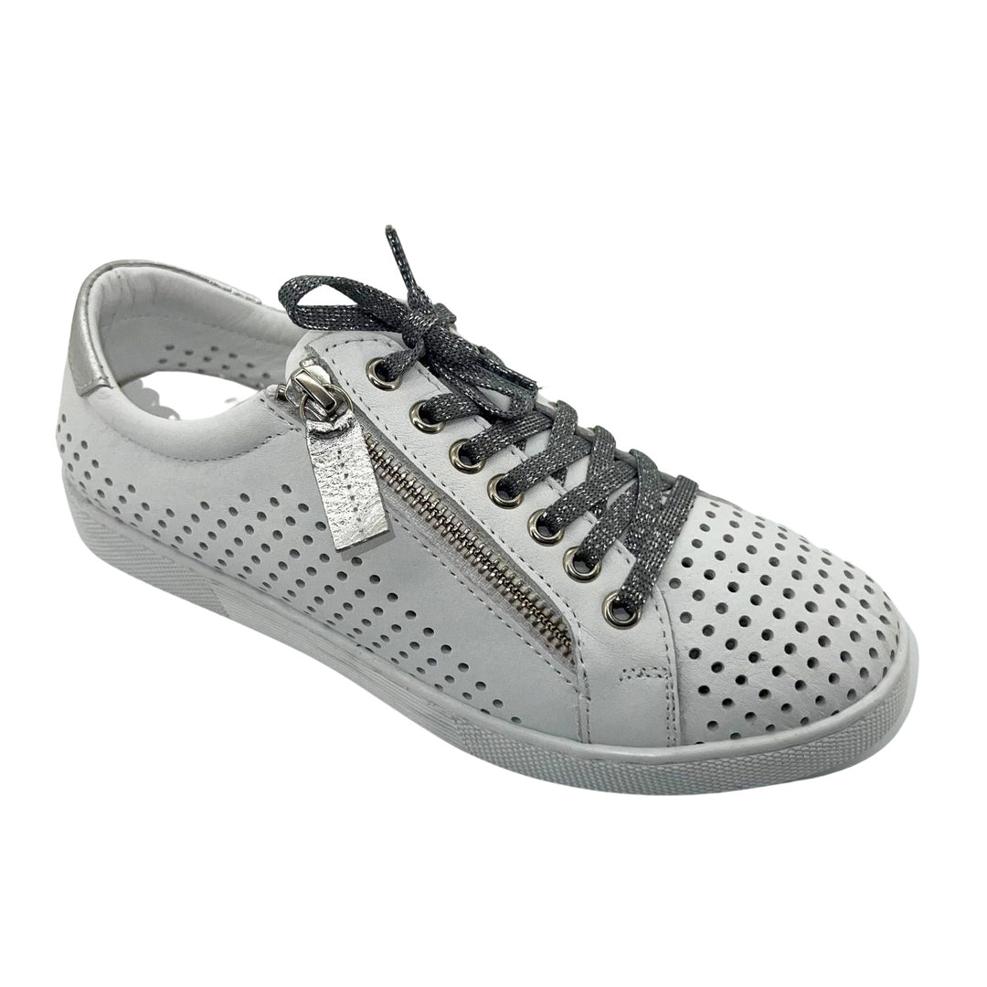 Temple Sneaker | White & Silver | RS31
