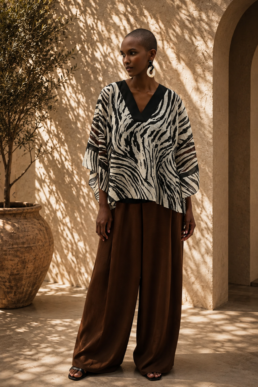 Tencel Poncho Top - JR42