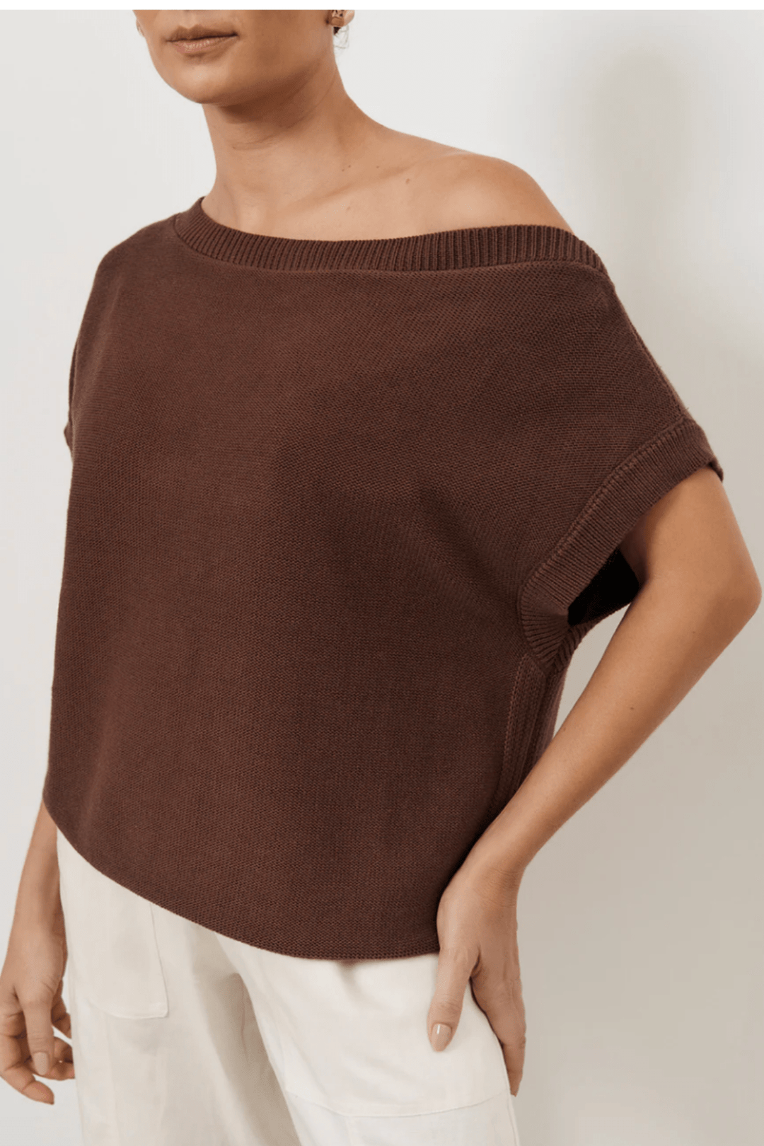 Terrie Angled Knit - Chocolate - AD3 - Pizazz BoutiqueAdorne