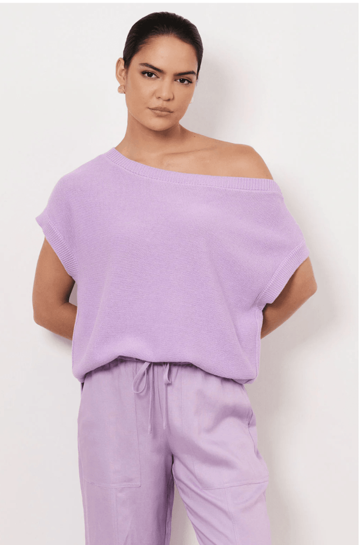 Terrie Angled Knit - Lilac - AD3 - Pizazz BoutiqueAdorne