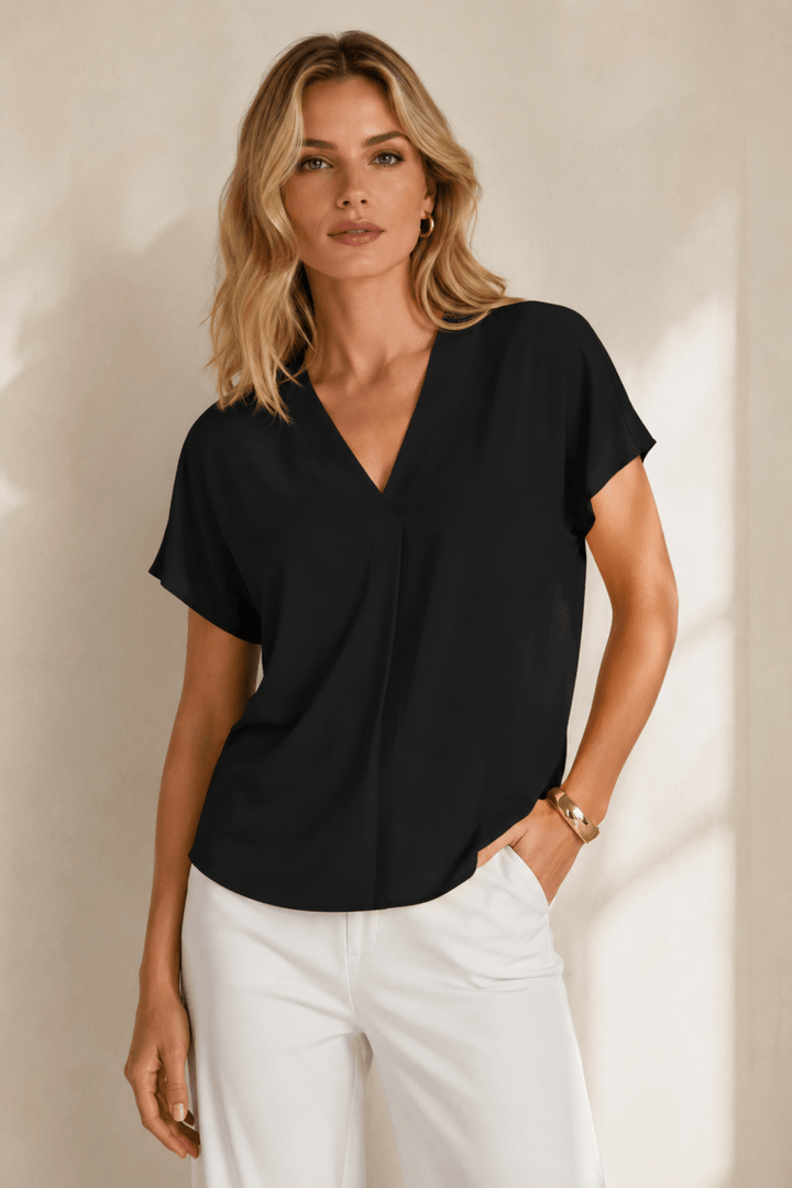 Textured Straight Top - Black - JR66 - Pizazz BoutiqueJoseph Ribkoff