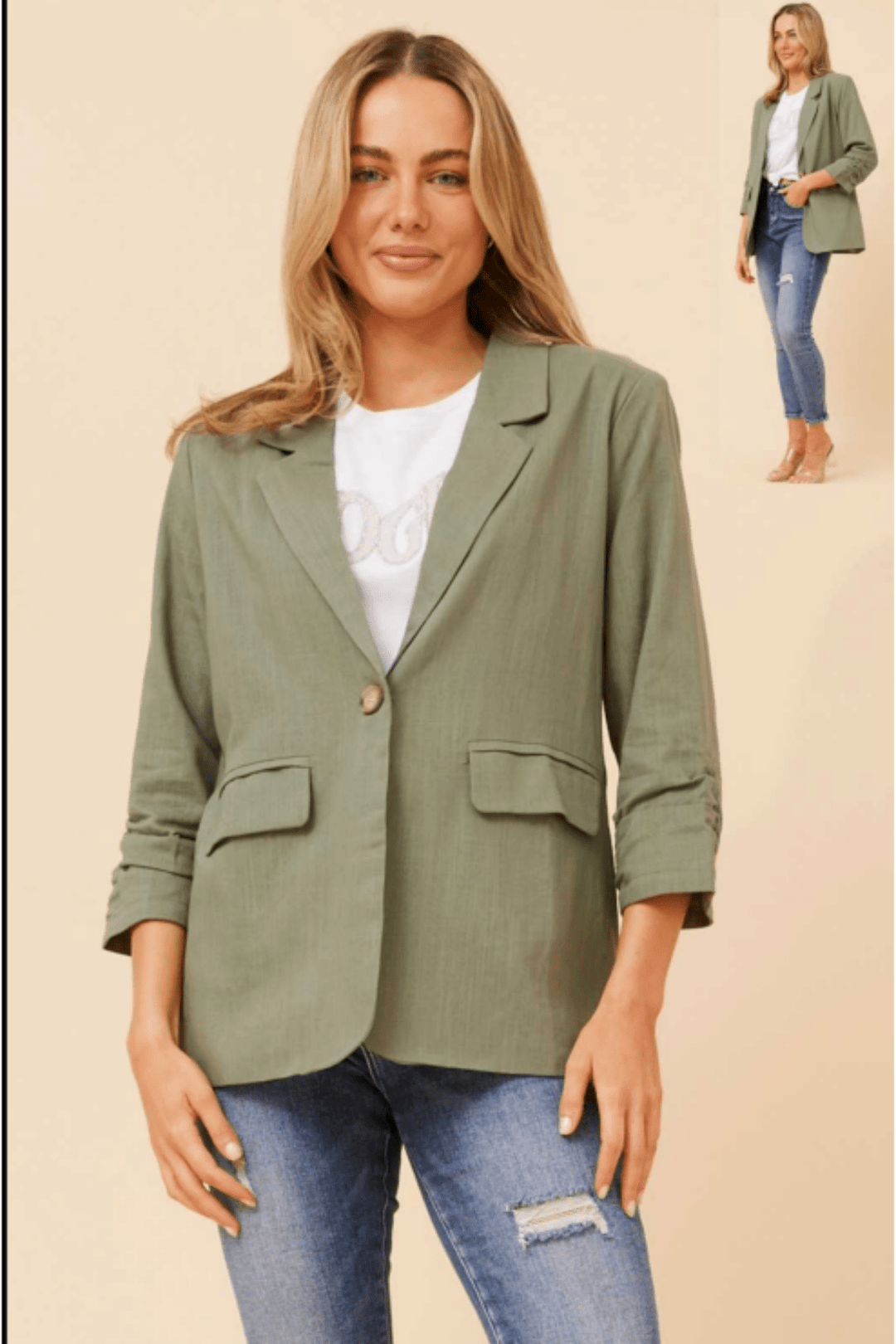 The Lucky Jacket - Khaki - CK15 - Pizazz BoutiqueCaroline Morgan