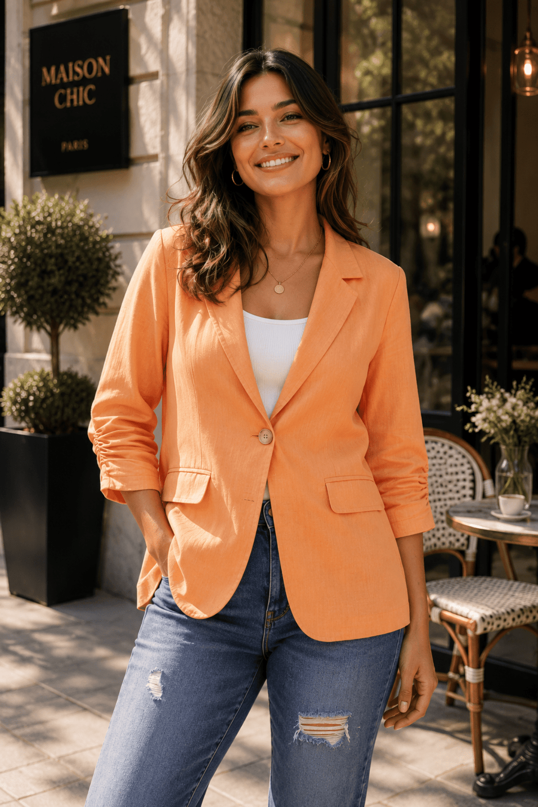 The Lucky Jacket - Tangerine - CK15 - Pizazz BoutiqueCaroline Morgan