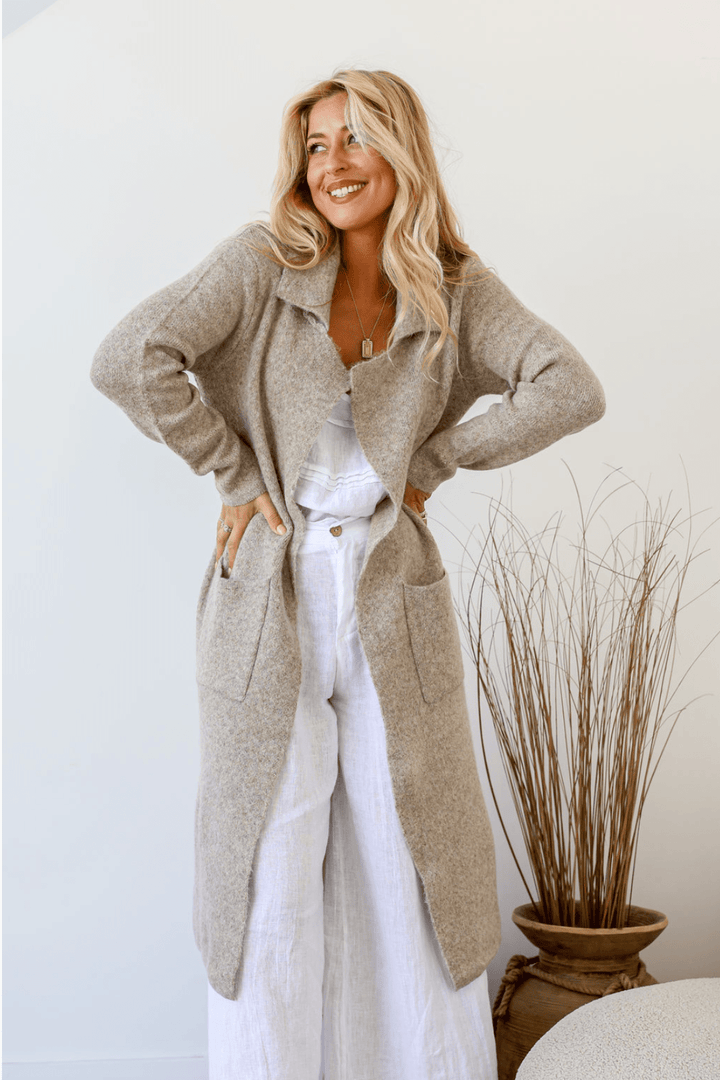 The Lunara Cardi - Beige - FR1 - Pizazz BoutiqueFree Spirit