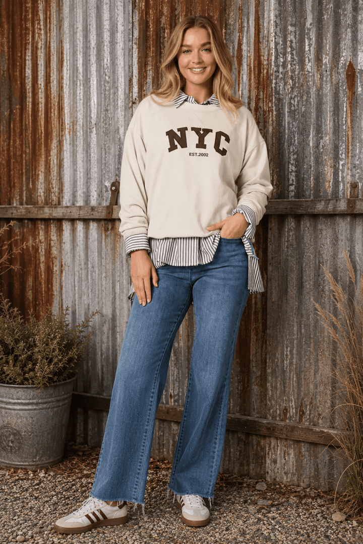 The NYC Sweatshirt - Natural - TZ49 - Pizazz BoutiqueThreadz