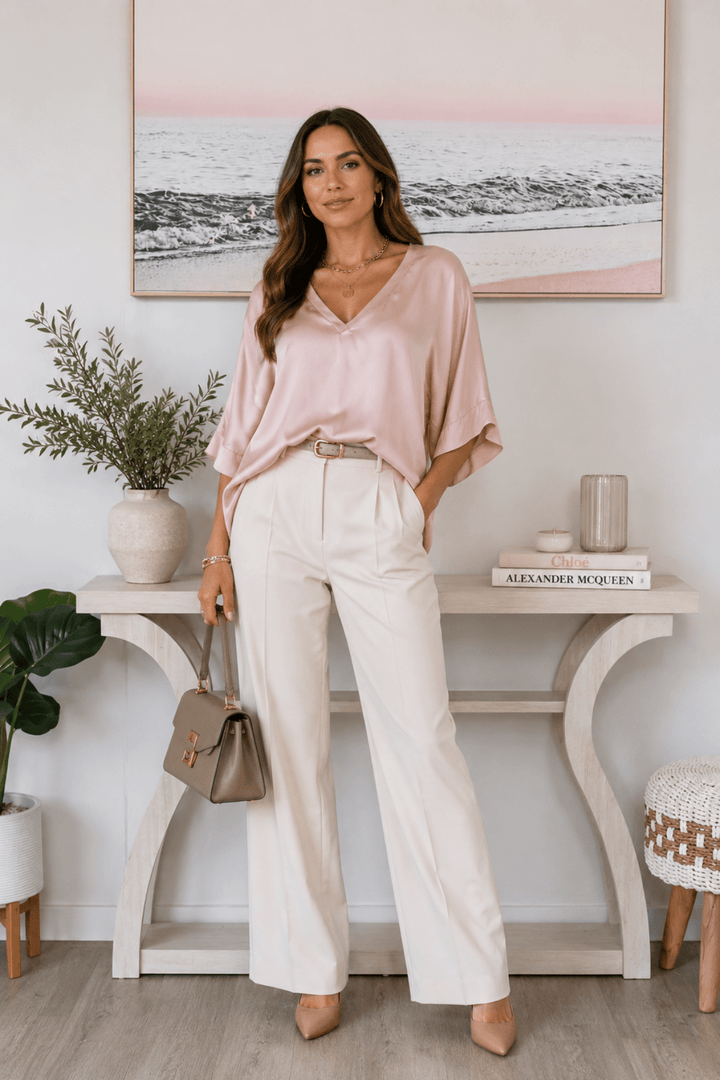 The Valetta V - Neck - Pink - AE12 - Pizazz BoutiqueAE Luxe