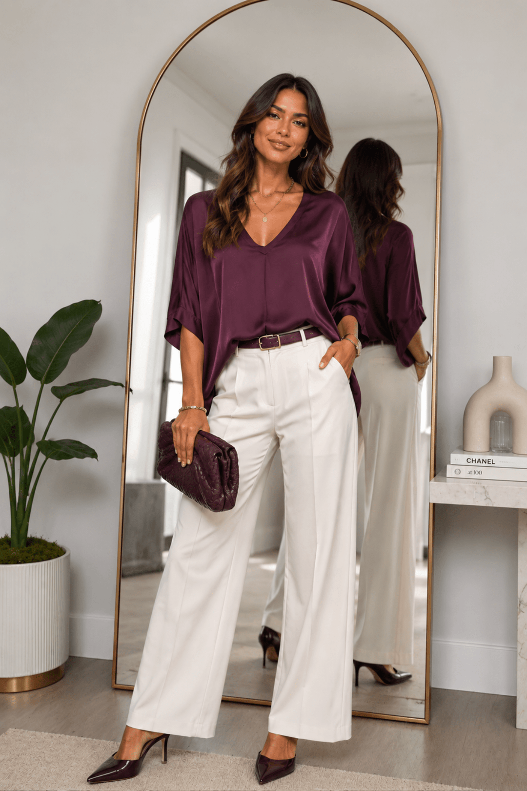 The Valetta V - Neck - Wine - AE12 - Pizazz BoutiqueAE Luxe