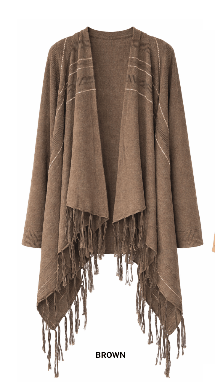 The Wild West Cardi - Brown - An4 - Pizazz BoutiqueVera May