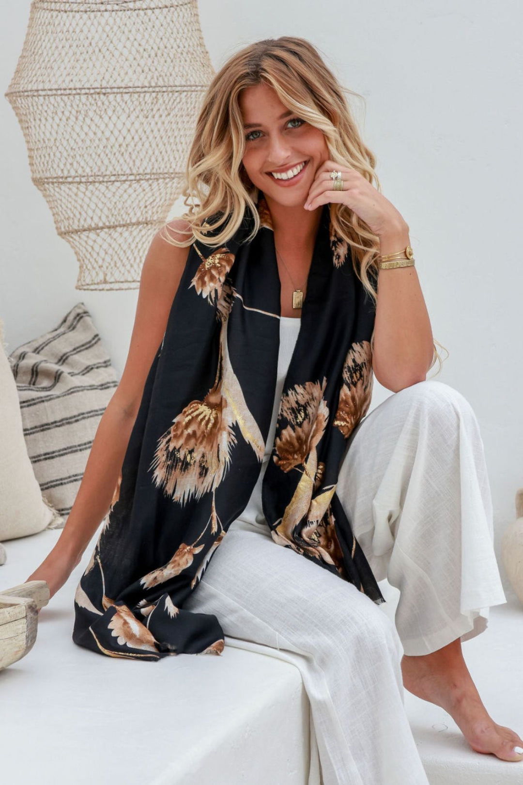 Thistle Scarf - Black - FR26 - Pizazz BoutiqueFree Spirit