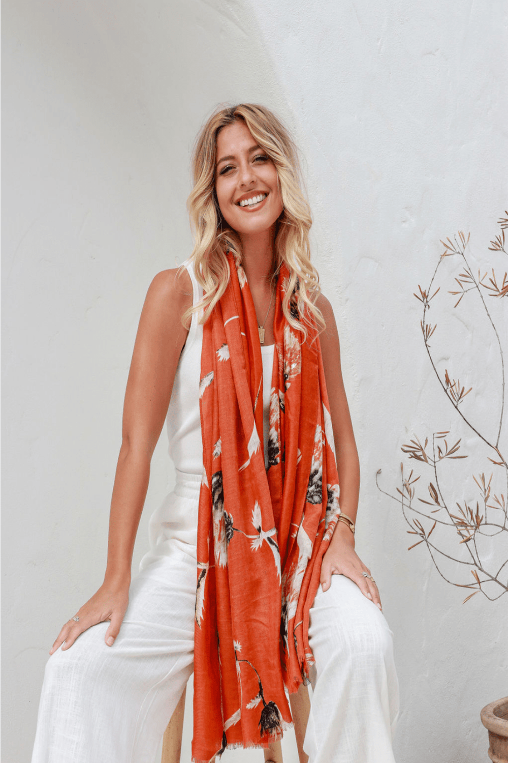 Thistle Scarf - Terracotta - FR26 - Pizazz BoutiqueFree Spirit