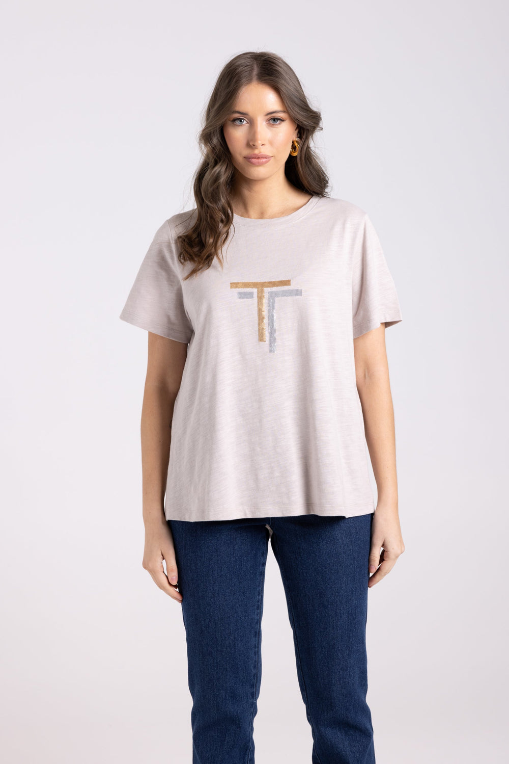 Tia T-Shirt - Biscot - TT1 - Pizazz BoutiqueTwo - T's