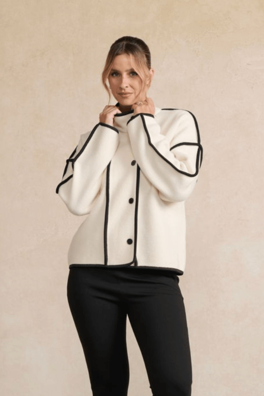 Tiffany Jacket - Cream/Black - CJ31 - Pizazz BoutiqueHolmes & Fallon