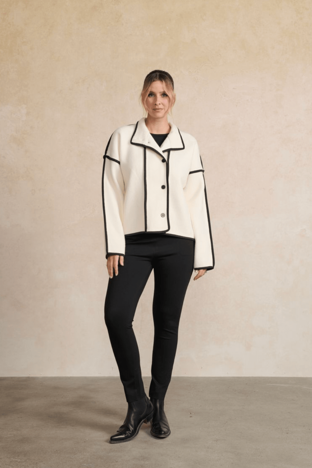 Tiffany Jacket - Cream/Black - CJ31 - Pizazz BoutiqueHolmes & Fallon