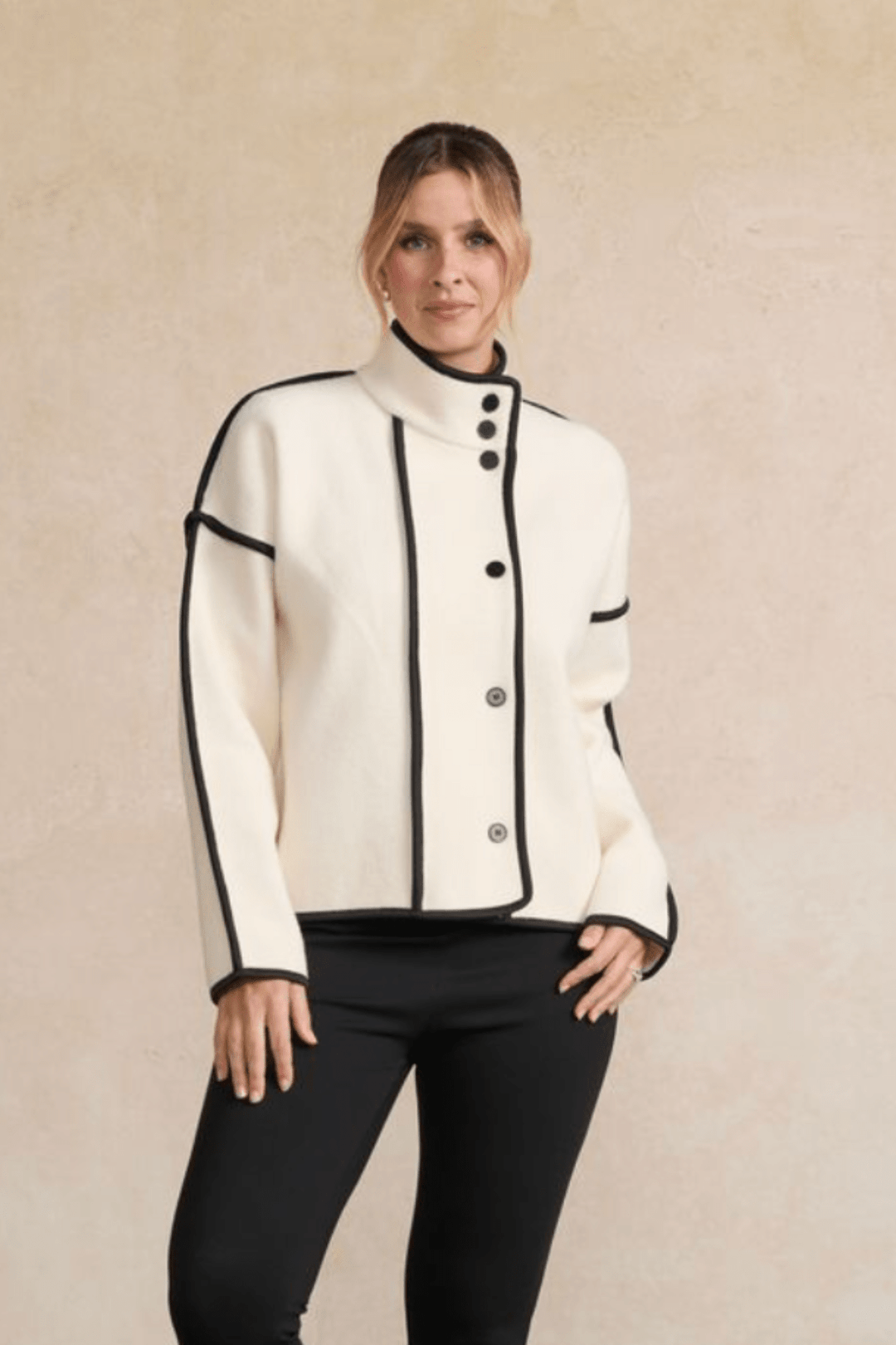 Tiffany Jacket - Cream/Black - CJ31 - Pizazz BoutiqueHolmes & Fallon