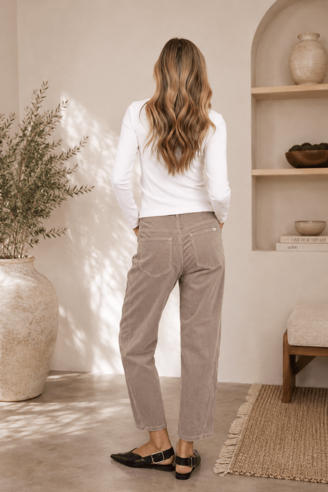 Toni Barrel Cord Jeans - Latte - MC1 - Pizazz BoutiqueMonaco Jeans