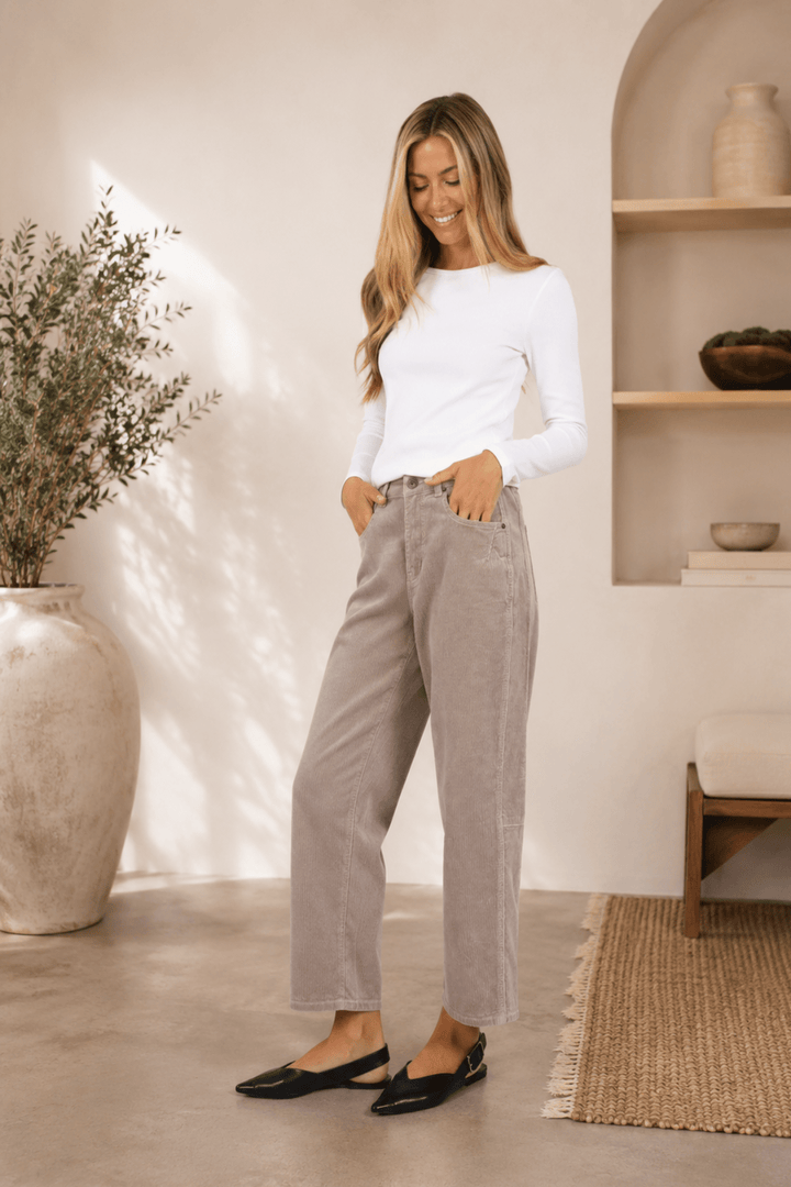 Toni Barrel Cord Jeans - Latte - MC1 - Pizazz BoutiqueMonaco Jeans