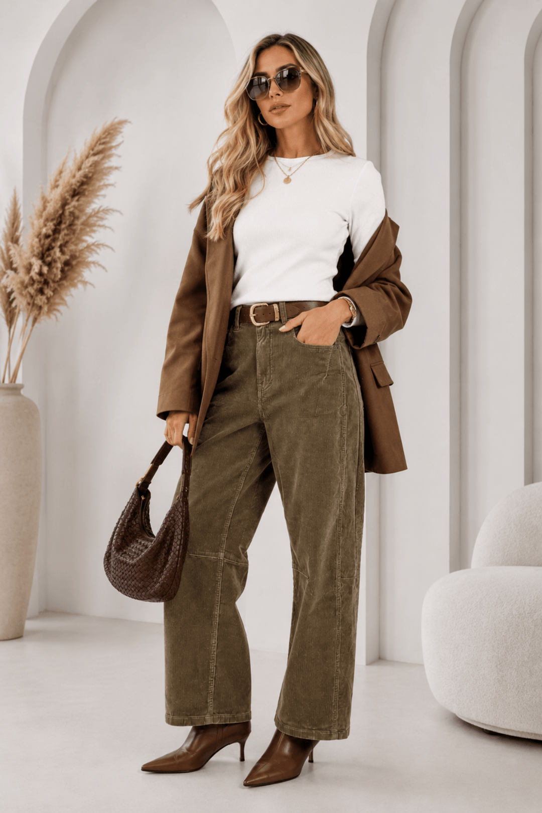 Toni Barrel Cord Jeans - Sage - MC1 - Pizazz BoutiqueMonaco Jeans
