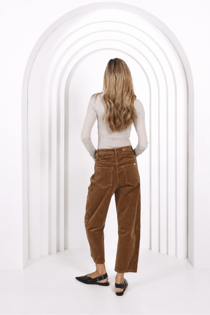 Toni Barrel Cord Jeans - Tan - MC1 - Pizazz BoutiqueMonaco Jeans