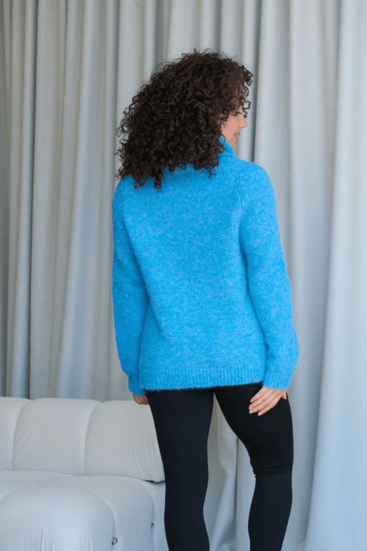 Toni Roll Neck Knit - Azure - CJ38 - Pizazz BoutiqueCaju