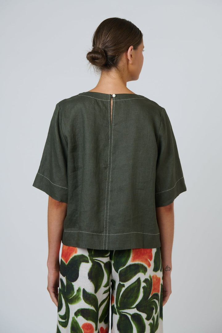 Topiary Linen Top - Pizazz BoutiqueNaturals By O & J
