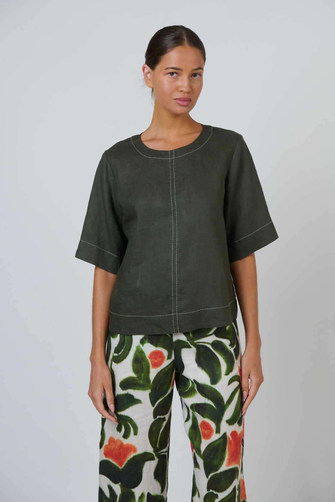 Topiary Linen Top - Pizazz BoutiqueNaturals By O & J