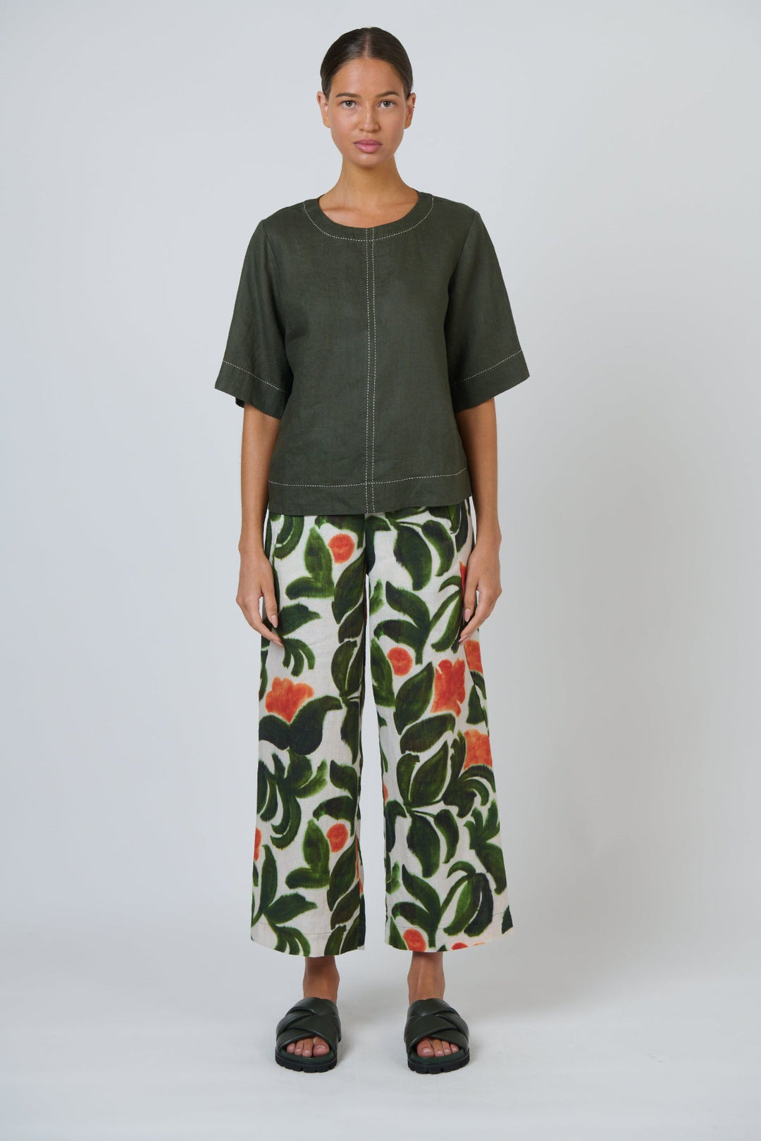 Topiary Linen Top - Pizazz BoutiqueNaturals By O & J