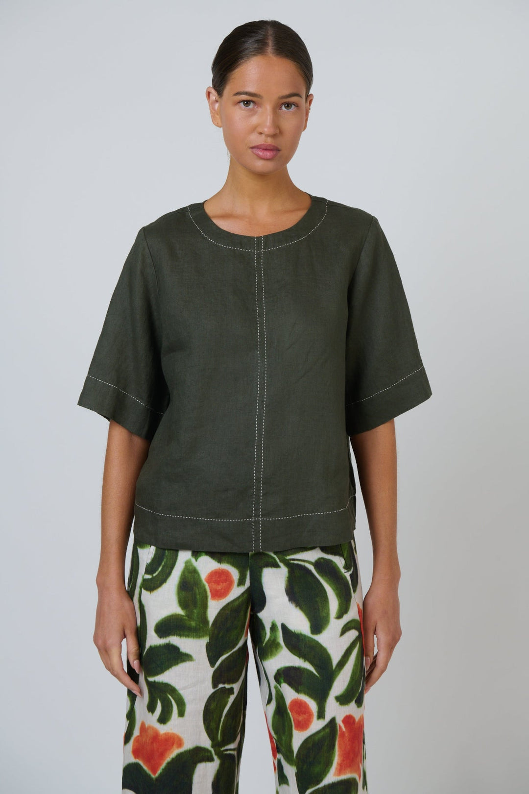 Topiary Linen Top - Pizazz BoutiqueNaturals By O & J