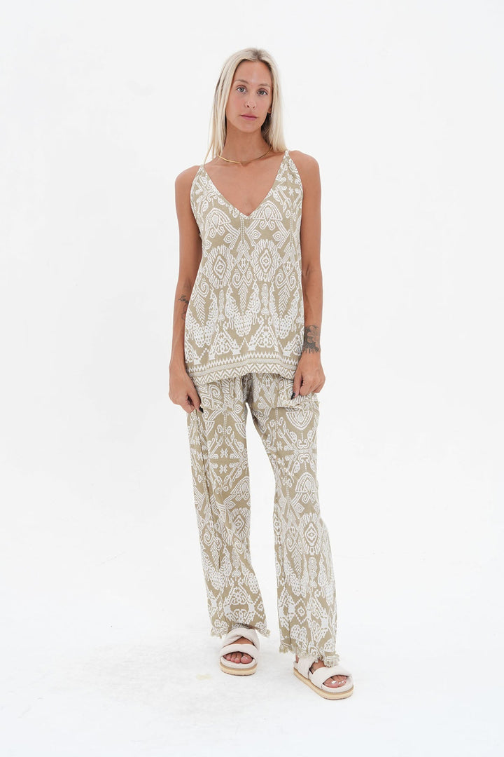 Toteme Frayed Pant - Khaki - CB23 - Pizazz BoutiqueCarbon The Label