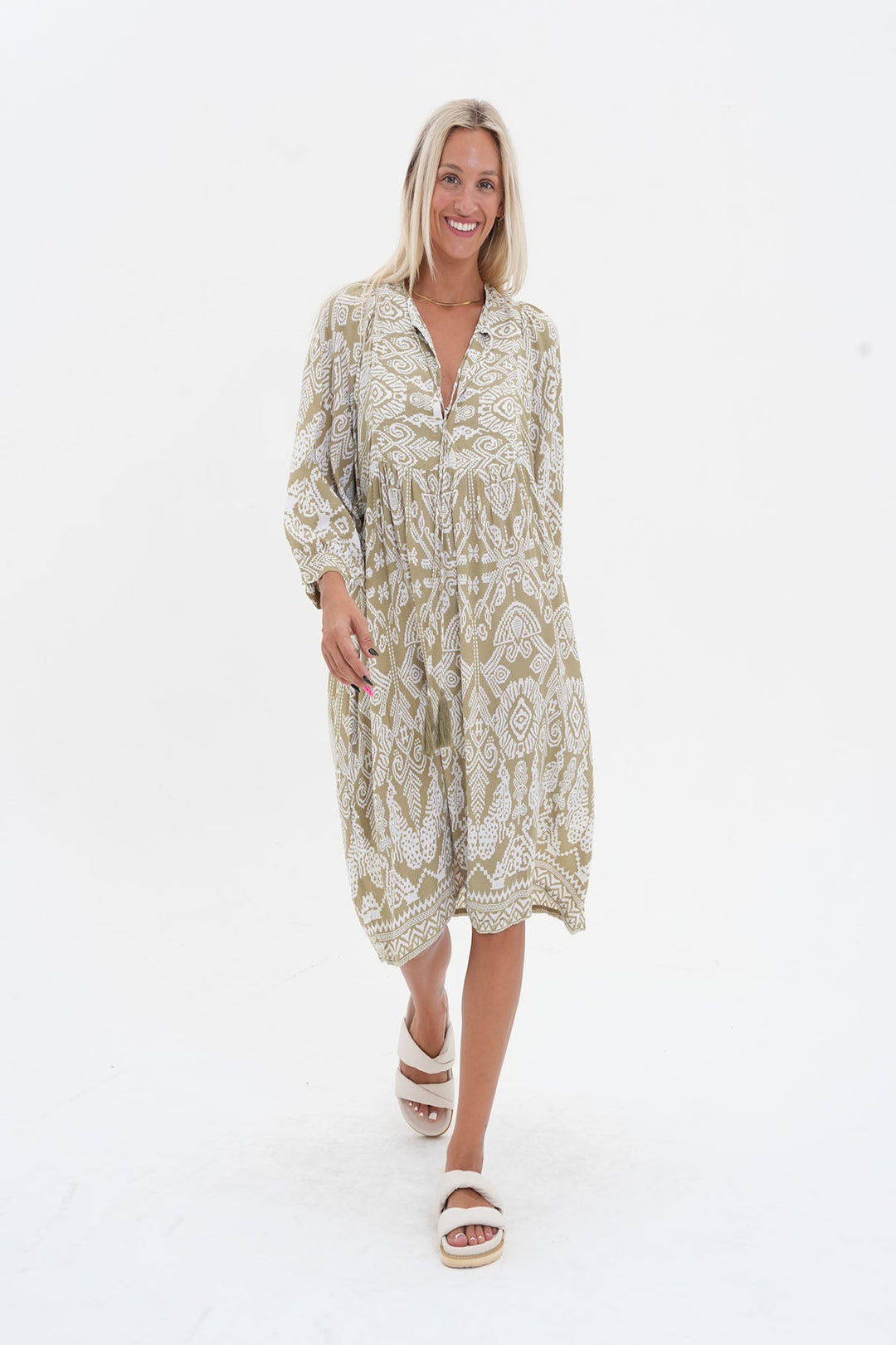 Toteme Midi Dress - Khaki - CB21 - Pizazz BoutiqueCarbon The Label