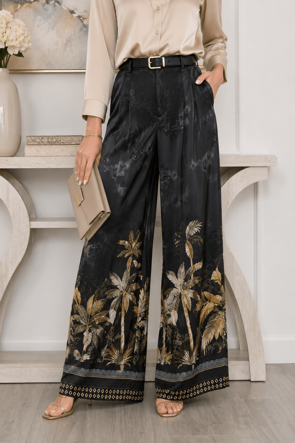 Tropical Pant - Black - CC16 - Pizazz BoutiqueCali & Co