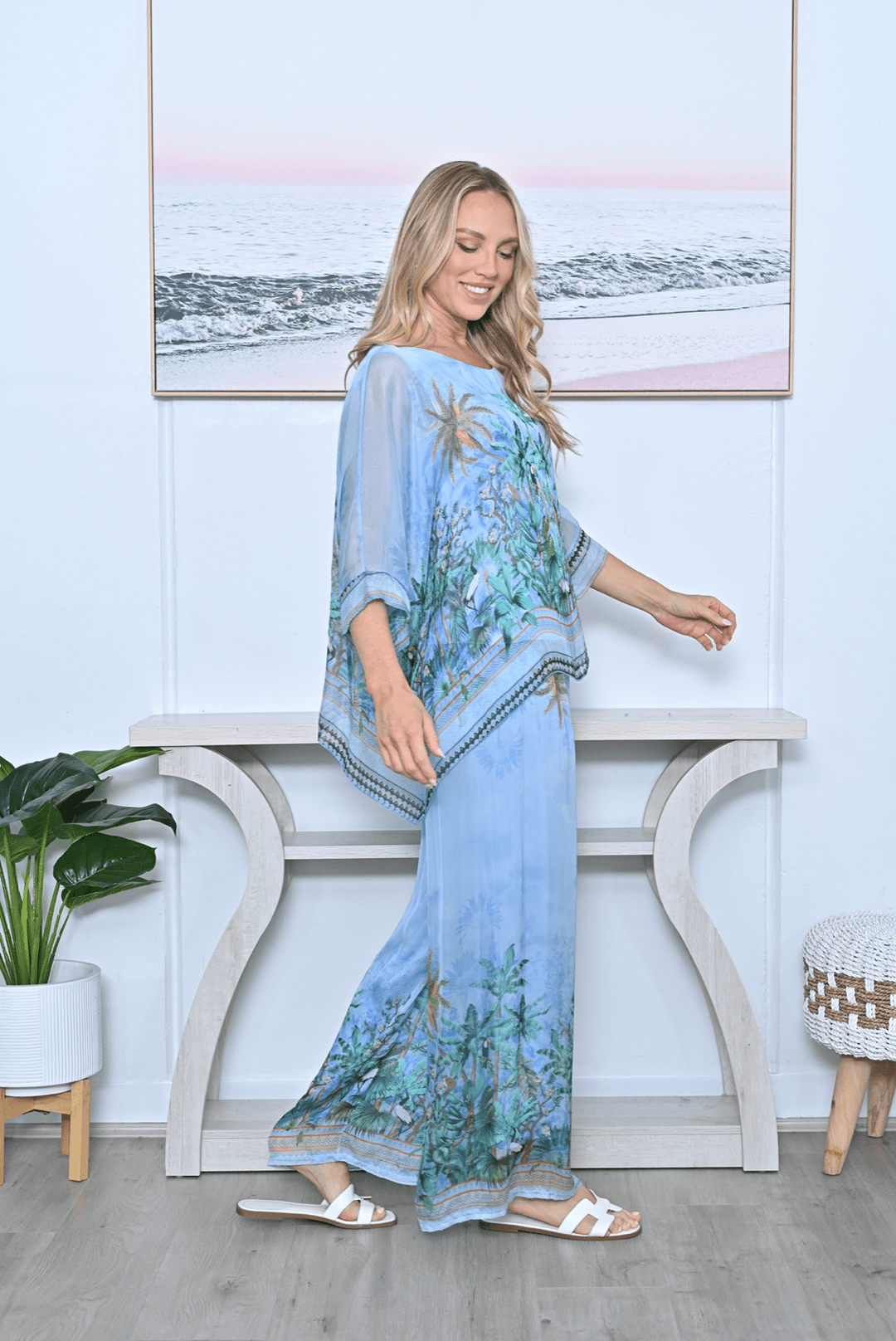 Tropical Top - Sky - CC17 - Pizazz BoutiqueCali & Co